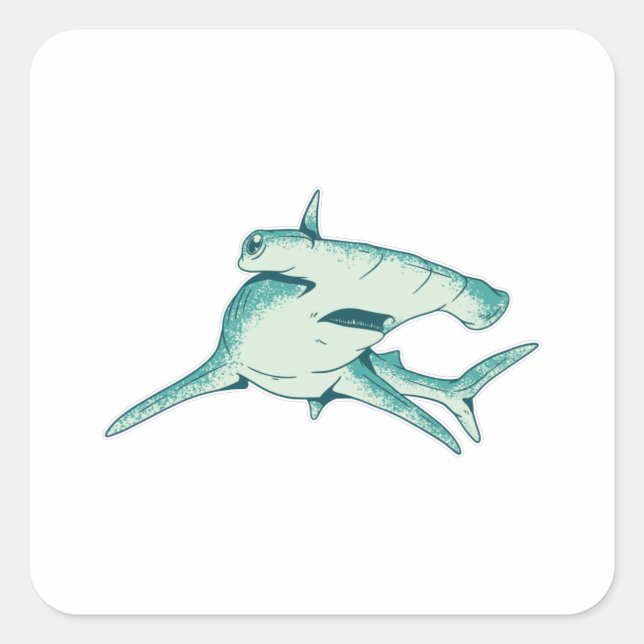 Hammerkopfhai Quadratischer Aufkleber (Vorderseite)