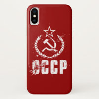 Hämmern Sie Sichel-weiße Vintage Flagge iPhone X