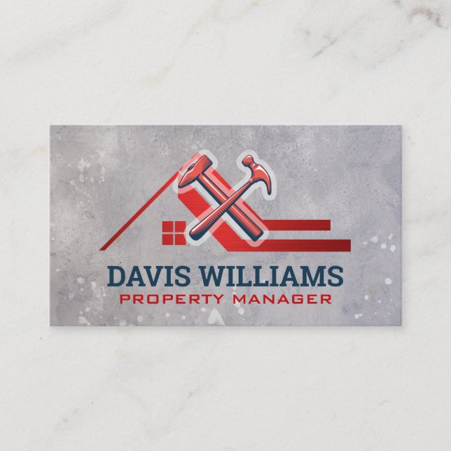 Hammers | Dachfenster | Zuhause Logo Terminkarte (Vorderseite)