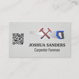 Hammers und Saat   Weißleder   QR-Code Visitenkarte