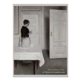 Hammershøi IDA, das einen Brief CC0695 liest Poster