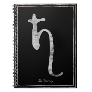 Hammersilber stilisierte Planeten Saturn-Symbol Notizblock