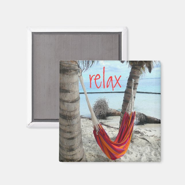 Hammock auf Caribbean Beach Magnet (Vorderseite/Rückseite)
