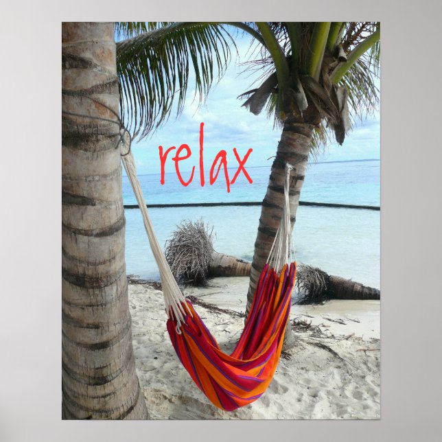 Hammock auf Caribbean Beach Poster (Vorne)