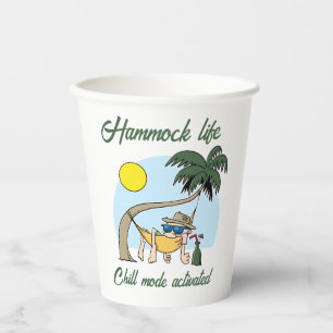 Hammock Life Chill Mode aktiviert lustigen Cartoon Pappbecher