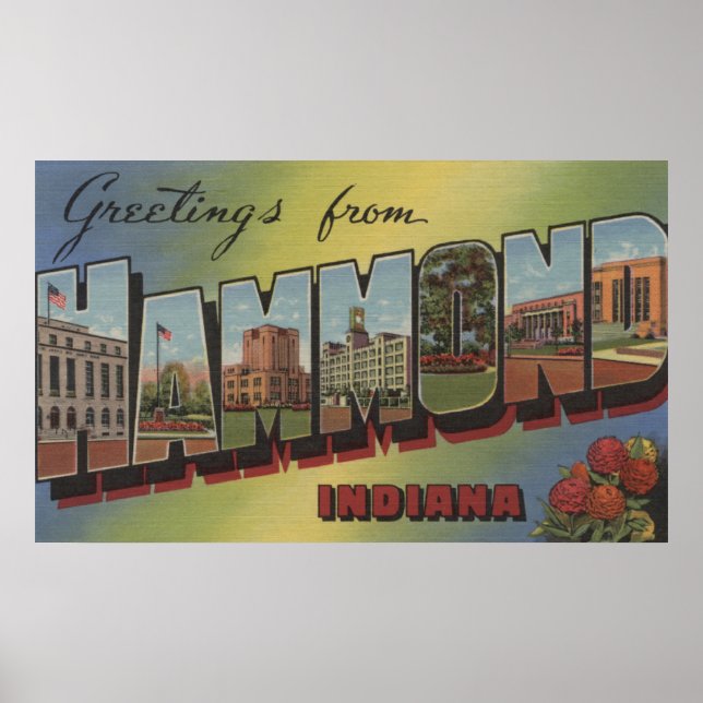 Hammond, Indiana - Große Buchstabenszenen Poster (Vorne)