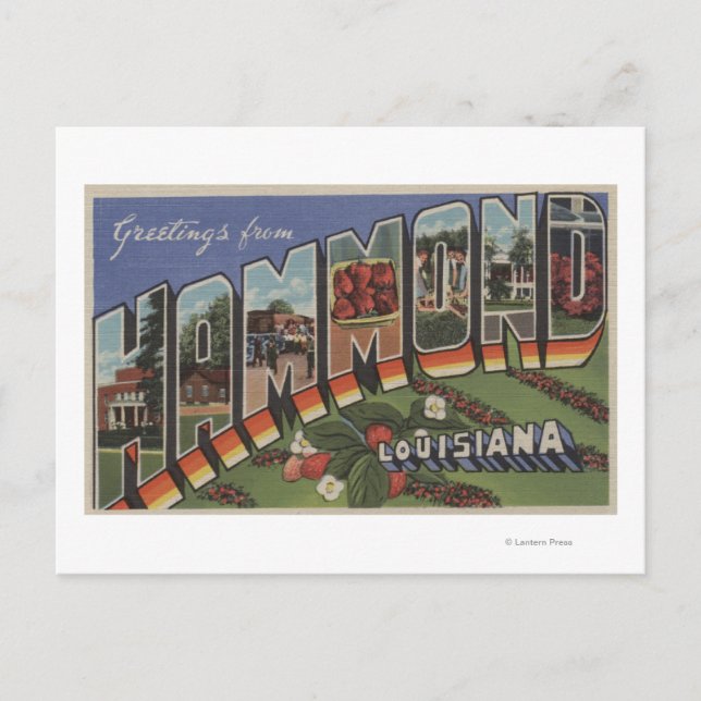 Hammond, Louisiana - Große Buchstabenszenen Postkarte (Vorderseite)