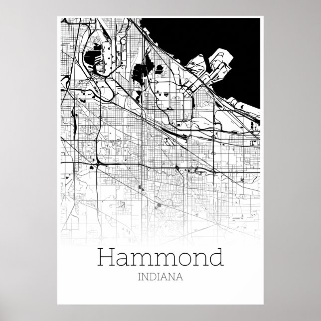 Hammond Map - Indiana - City Map Poster (Vorne)