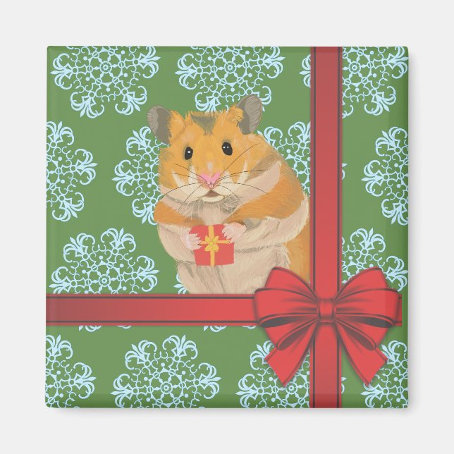 Hammy Christmas Hamster Magnet (Vorne)
