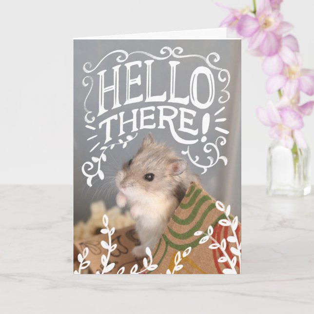 Hammyville - Hamster Hello There Karte (Orchidee)