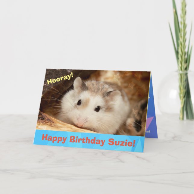 Hammyville - Jolie carte d'anniversaire Hamster (Devant)
