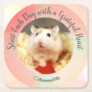 HammyVille - Niedlich Hamster starten jeden Tag da Rechteckiger Pappuntersetzer
