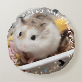 Hammyville - Niedlich Happy Hamster Rundes Kissen