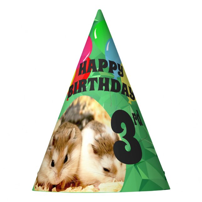 Hammyville - Niedliche Hamster Grüne Gemische Partyhütchen (Vorderseite)