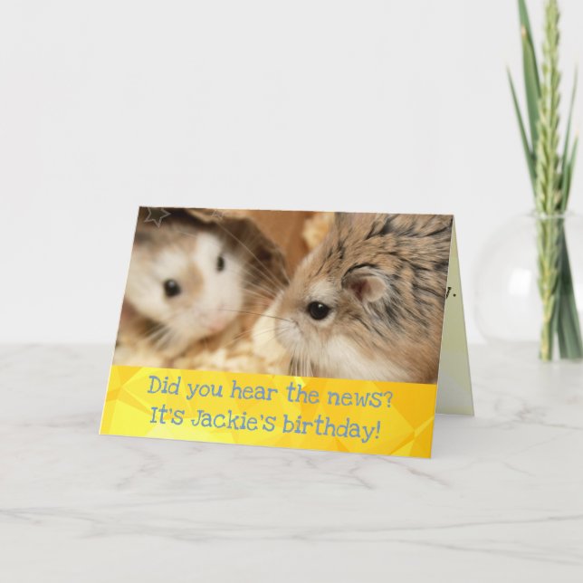 Hammyville - Niedliche Hamster Happy Birthday Card Karte (Vorderseite)