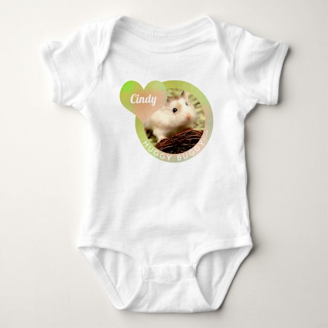 HammyVille - Niedliche Hamster Herzhäuggie Buggy Baby Strampler (Vorderseite)