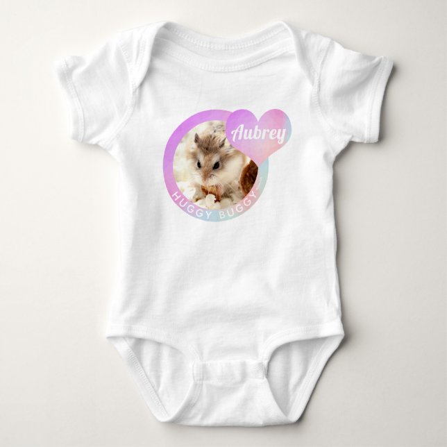 HammyVille - Niedliche Hamster Herzhäuggie Buggy Baby Strampler (Vorderseite)