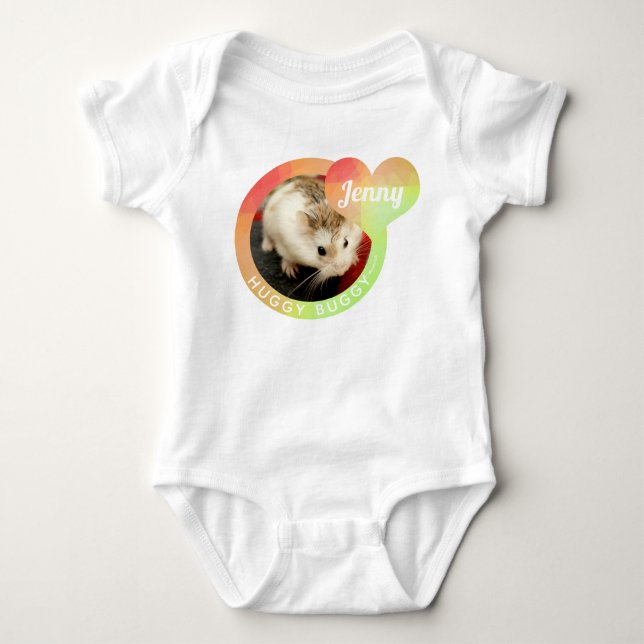 HammyVille - Niedliche Hamster Herzhäuggie Buggy Baby Strampler (Vorderseite)
