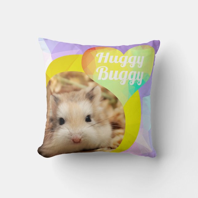 HammyVille - Niedliche Hamster Herzhäuggie Buggy Kissen (Vorderseite)