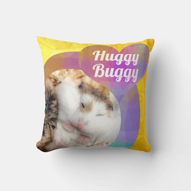 HammyVille - Niedliche Hamster Herzhäuggie Buggy Kissen (Vorderseite)
