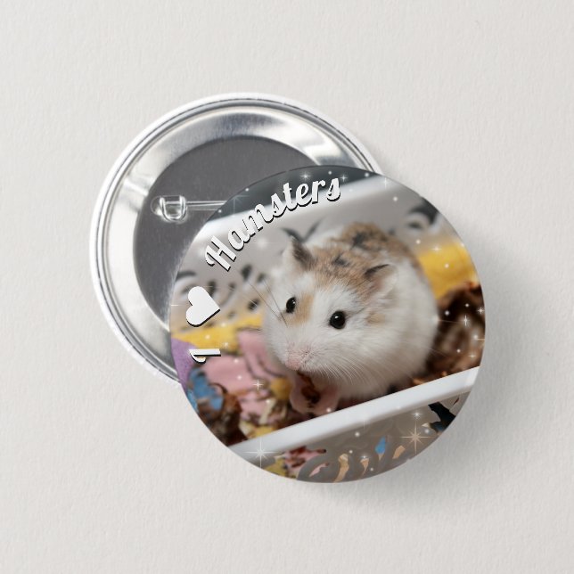 Hammyville - Niedlicher Hamster Button (Vorne & Hinten)