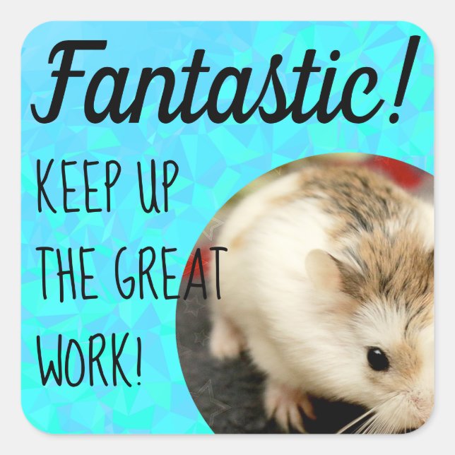 HammyVille - Niedlicher Hamster Fantastische Arbei Quadratischer Aufkleber (Vorderseite)