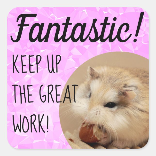 HammyVille - Niedlicher Hamster Fantastische Arbei Quadratischer Aufkleber (Vorderseite)