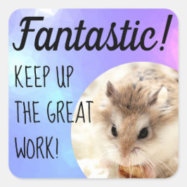 HammyVille - Niedlicher Hamster Fantastische Arbei Quadratischer Aufkleber