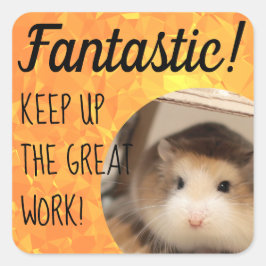 HammyVille - Niedlicher Hamster Fantastische Arbei Quadratischer Aufkleber