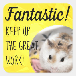 HammyVille - Niedlicher Hamster Fantastische Arbei Quadratischer Aufkleber