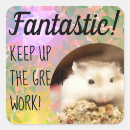 HammyVille - Niedlicher Hamster Fantastische Arbei Quadratischer Aufkleber