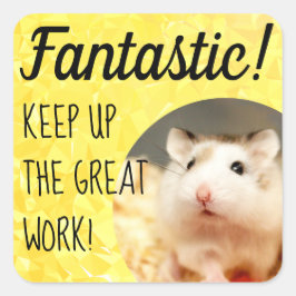 HammyVille - Niedlicher Hamster Fantastische Arbei Quadratischer Aufkleber