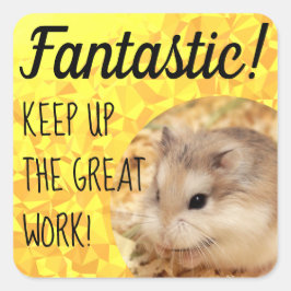 HammyVille - Niedlicher Hamster Fantastische Arbei Quadratischer Aufkleber