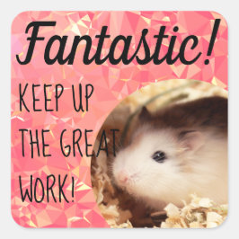 HammyVille - Niedlicher Hamster Fantastische Arbei Quadratischer Aufkleber