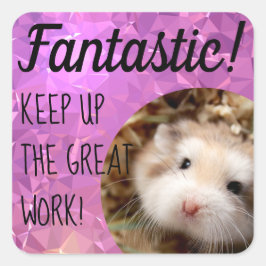 HammyVille - Niedlicher Hamster Fantastische Arbei Quadratischer Aufkleber