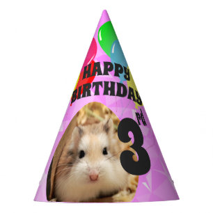 Hammyville - Niedlicher Hamster Fuschia Gems Partyhütchen