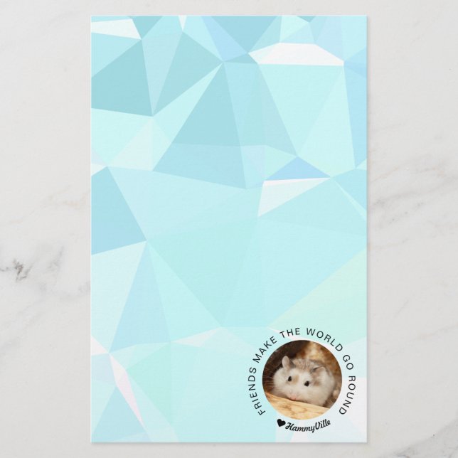 Hammyville - Niedlicher Hamster mit Motivierend Zi Briefpapier (Vorderseite)