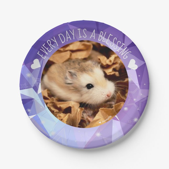 Hammyville - Niedlicher Robo Hamster Blessing Pappteller (Vorderseite)