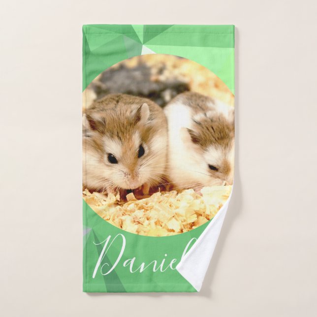 HammyVille - Niedlicher Robo Hamster - Kundenname Badhandtuch Set (Handtuch)