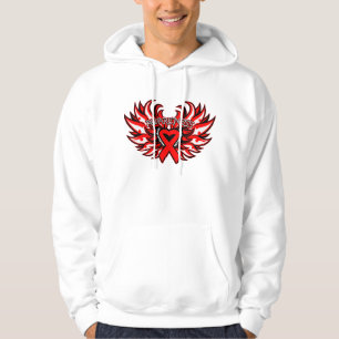 Hämophilie-Bewusstseins-Herz-Flügel Hoodie