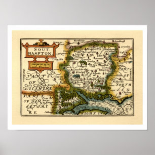 Hampshire, Southampton Landkreis England Historic Poster