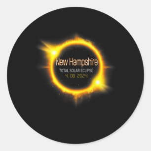 Hampshire Total Solar Eclipse America April 04.08. Runder Aufkleber