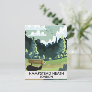 Hampstead Heath London Reiseposter. Postkarte