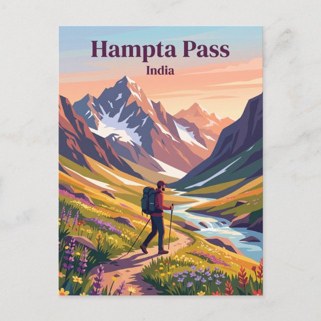 Hampta Pass Indien Postkarte (Vorderseite)