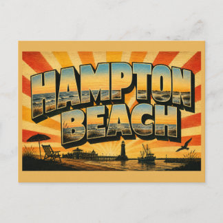 Hampton Beach New Hampshire Ozean-Salzwiesen-Kunst Postkarte