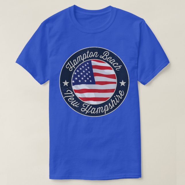 Hampton Beach - Patriotic New Hampshire Souvenir T T-Shirt (Design vorne)