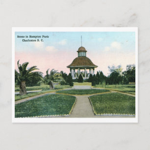 Hampton Park, Charleston SC Vintag Postkarte