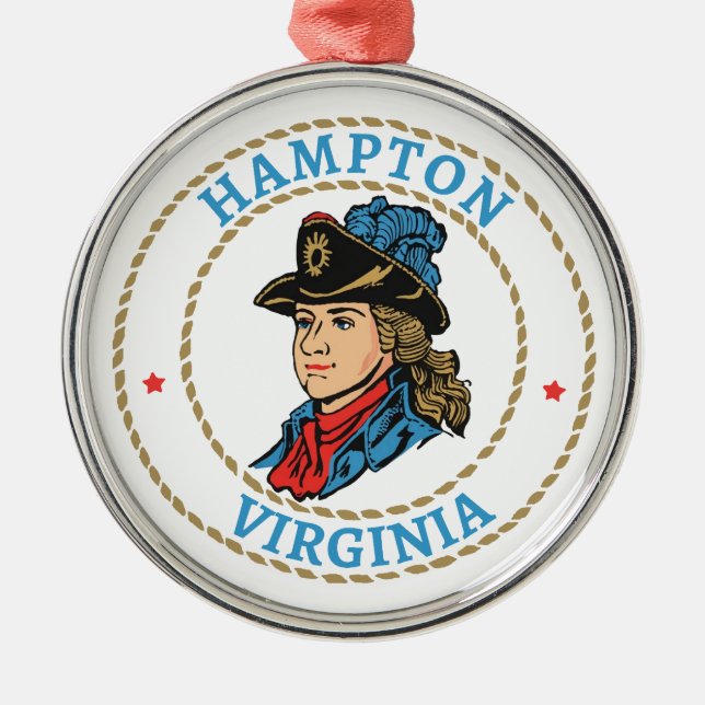 Hampton Virginia Colonial Ornament Aus Metall (Vorne)