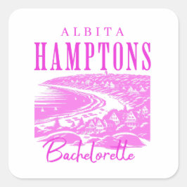 Hamptons bachelorette Girls Wochenende Quadratischer Aufkleber