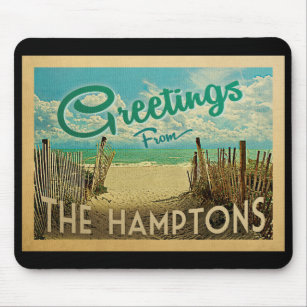 Hamptons Beach Vintage Travel Mousepad